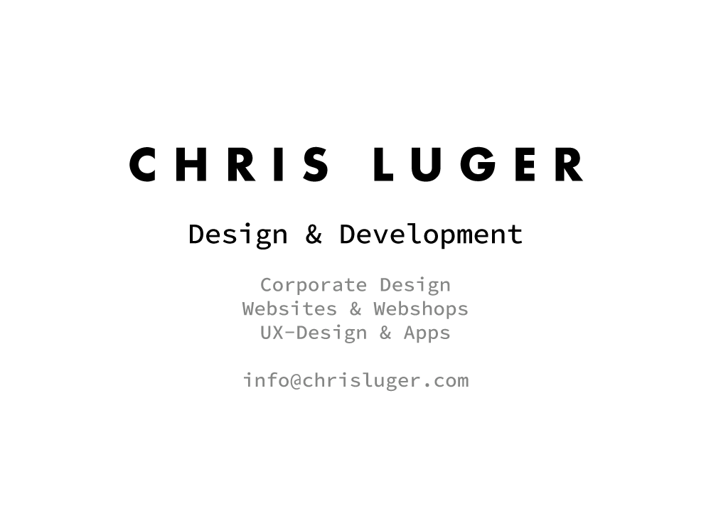 CHRIS LUGER DESIGN & DEVELOPMENT