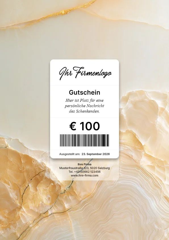 Gutscheinmotiv mit heller Marmorstruktur