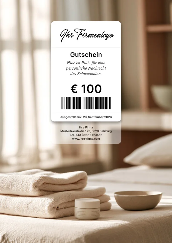 Gutscheinmotiv mit ruhiger Spa-Atmosphäre